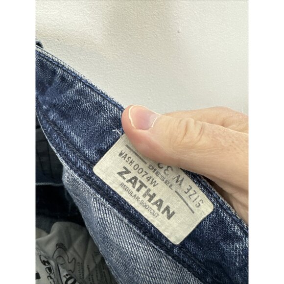 Diesel Zathan Men 32X28 Bootcut Denim Jeans Blue 100% Cotton - Picture 7 of 10